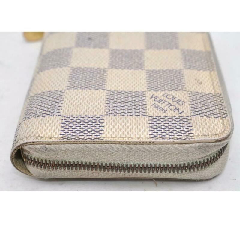 Louis Vuitton White Zippy Coin Purse Damier Azur Wallet