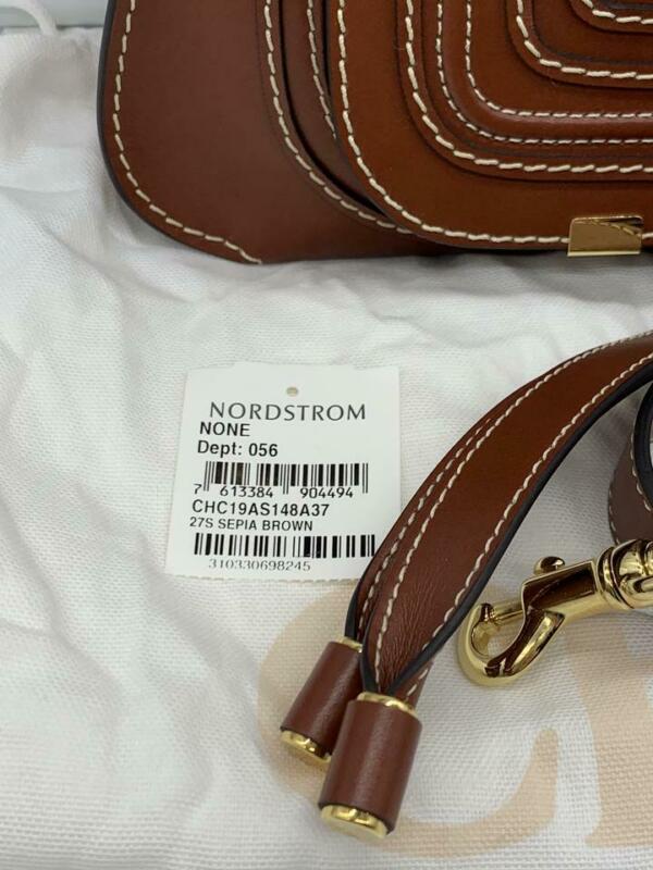 Chloé Marcie Mini Lizard Embossed Satchel Brown Leather Shoulder Bag