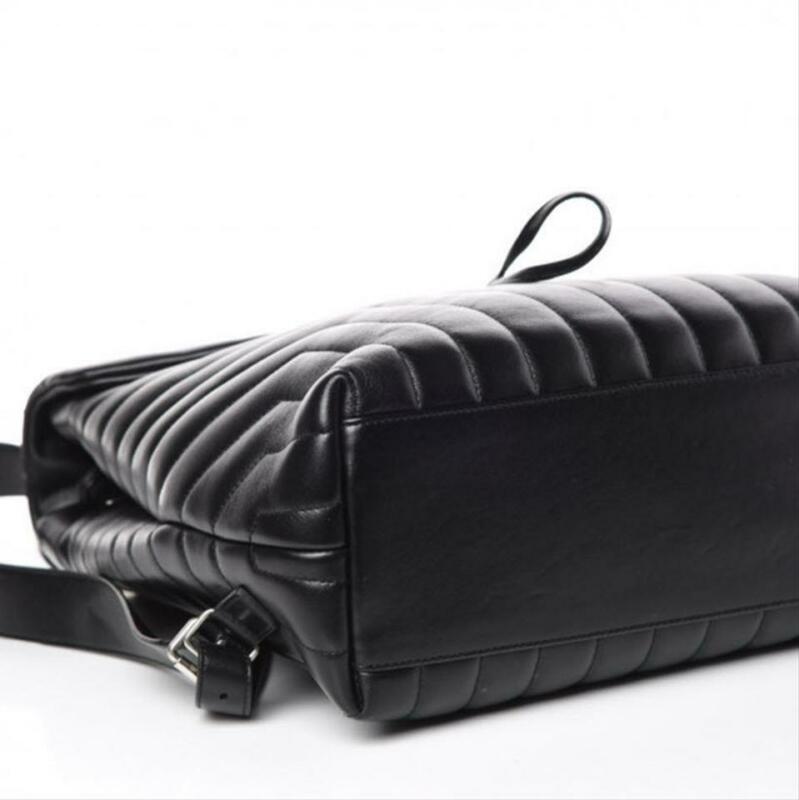 Saint Laurent Monogram Loulou Calfskin Matelasse Medium Monogram Black Leather