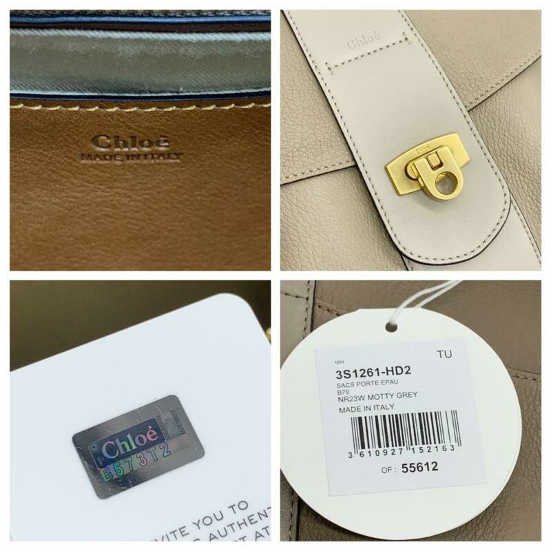 Chloé Lexa Medium Motty Grey Leather Shoulder Bag