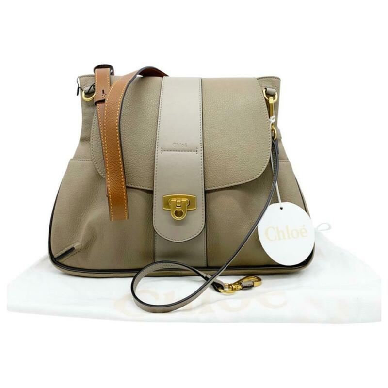 Chloé Lexa Medium Motty Grey Leather Shoulder Bag