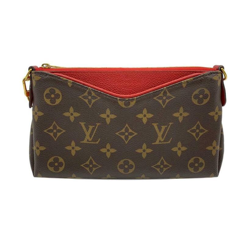Louis Vuitton Pallas Clutch Monogram Red Canvas Cross Body Bag