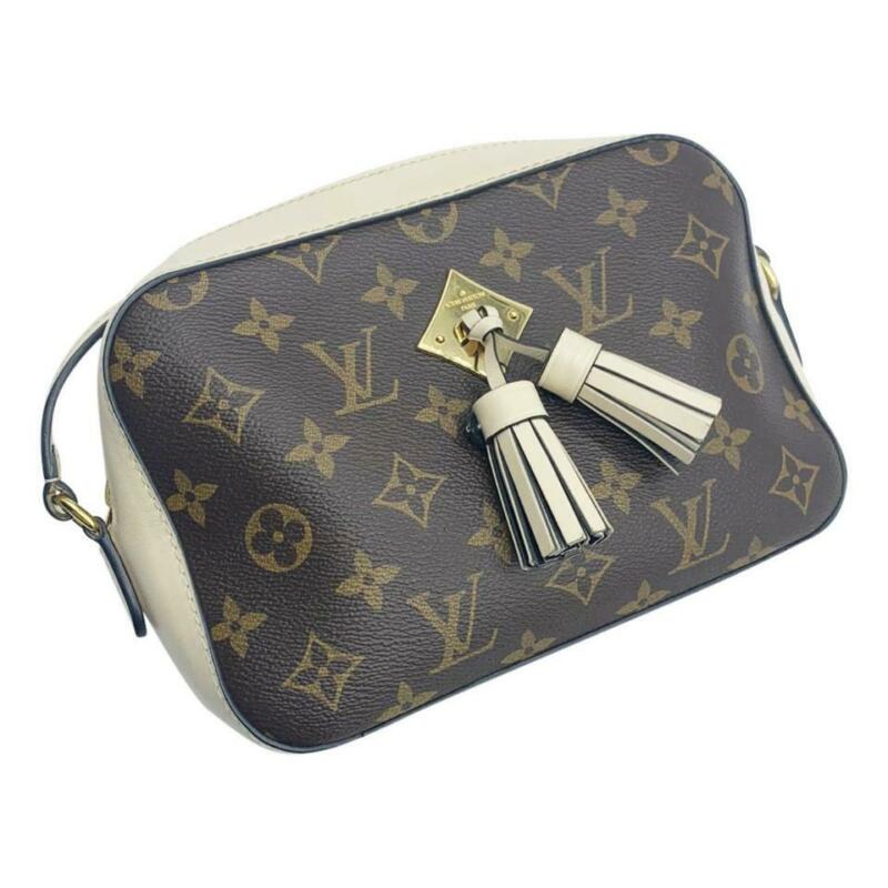 Louis Vuitton Saintonge Creme White Monogram Canvas Shoulder Bag