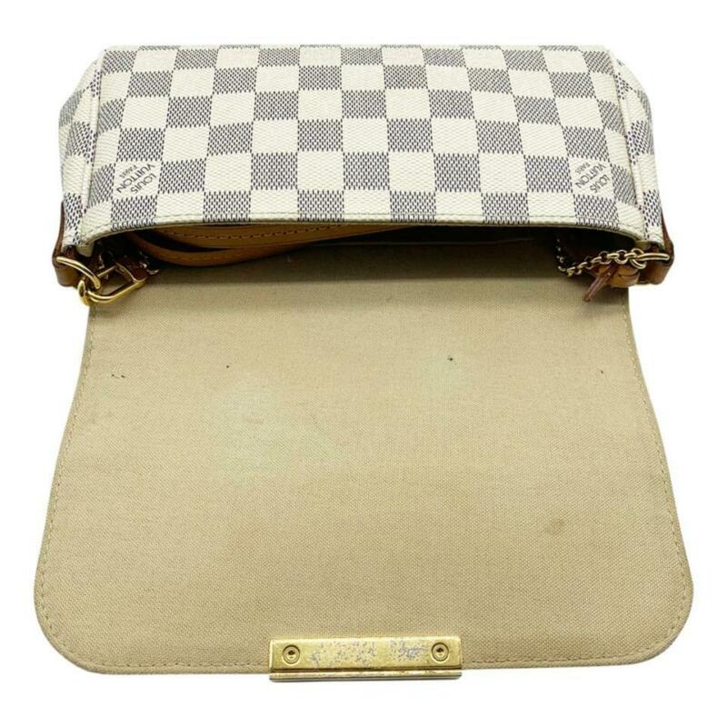 Louis Vuitton Favorite Pm White Damier Azur Canvas Cross Body Bag