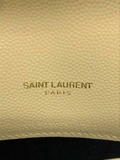 Saint Laurent Monogram Envelope Chain Wallet Small Poudre Beige Leather