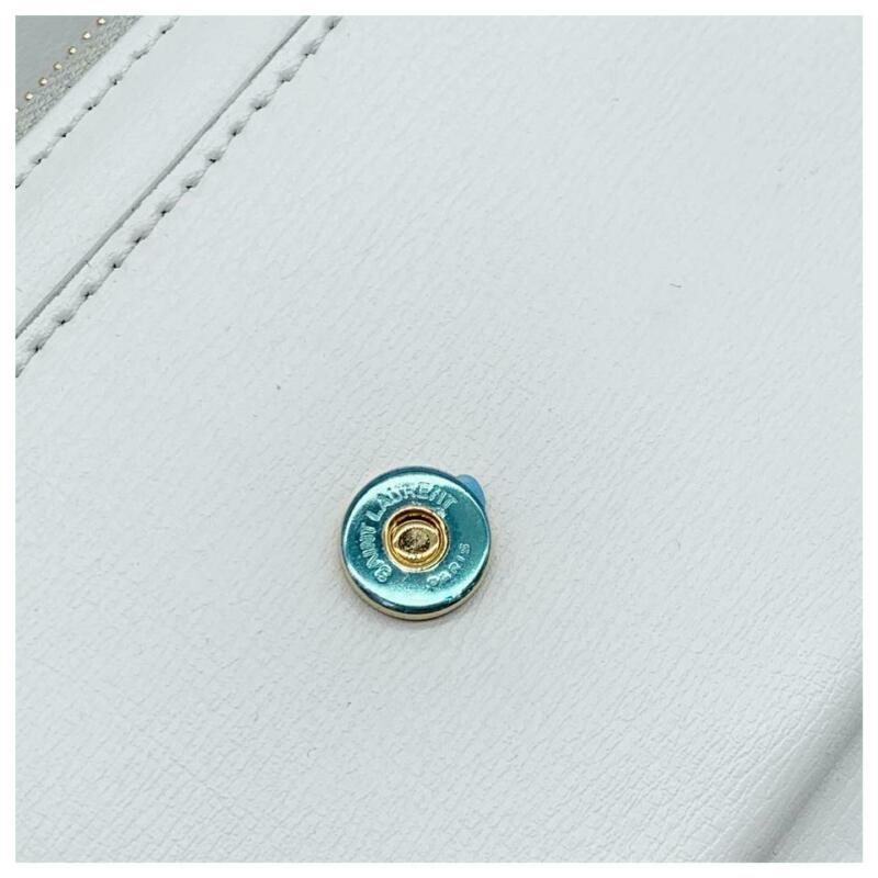 Saint Laurent Monogram Sunset Mini White Chain Black Leather Cross Body Bag