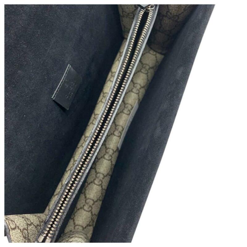 Gucci Chain Dionysus Small Black Beige Gg Supreme Canvas Shoulder Bag