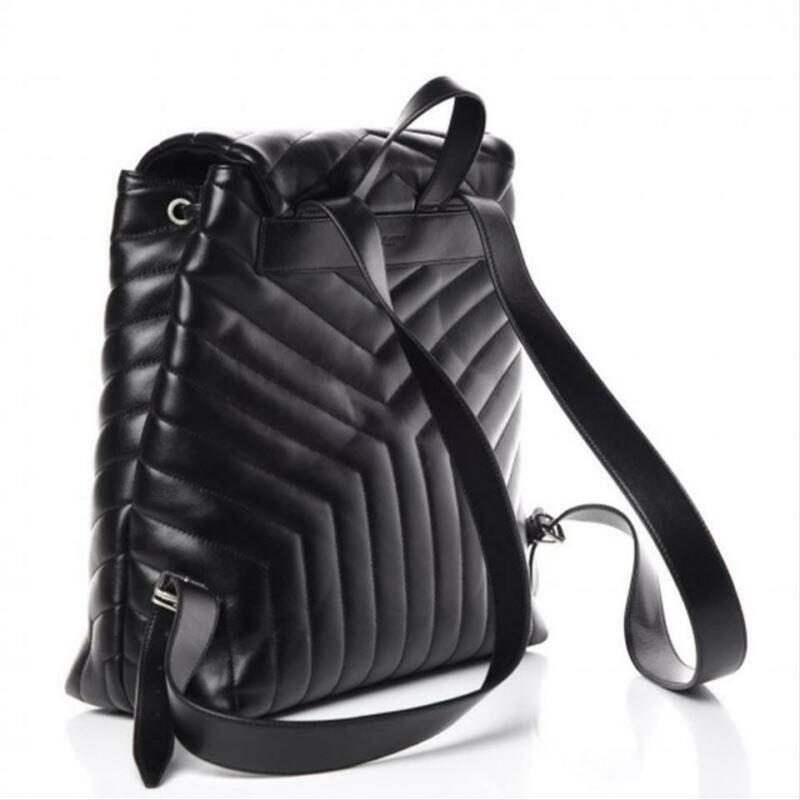 Saint Laurent Monogram Loulou Calfskin Matelasse Medium Monogram Black Leather