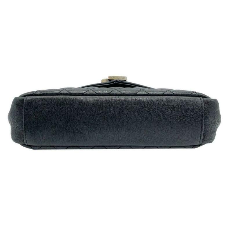 Saint Laurent Envelope Medium Tri-quilt College Monogram Satchel Black Sheepskin