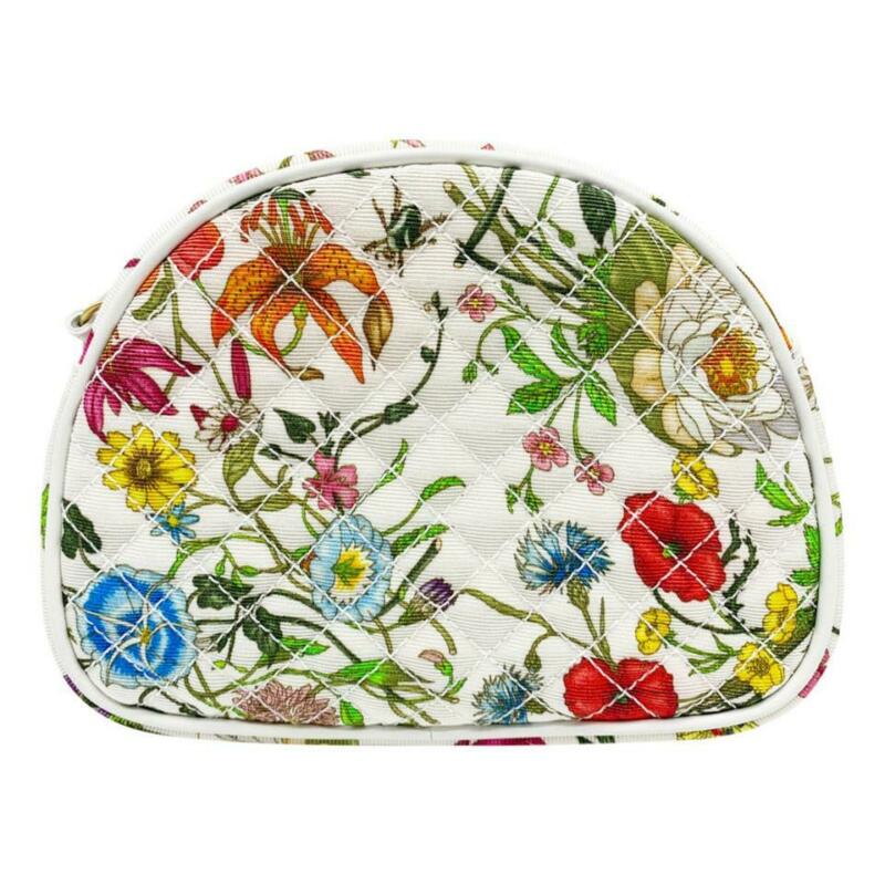 Gucci Ophidia Trapuntata Floral Mini White Canvas Cross Body Bag