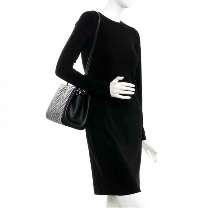 Gucci GG Marmont Top Handle Tote Black Leather Shoulder Bag