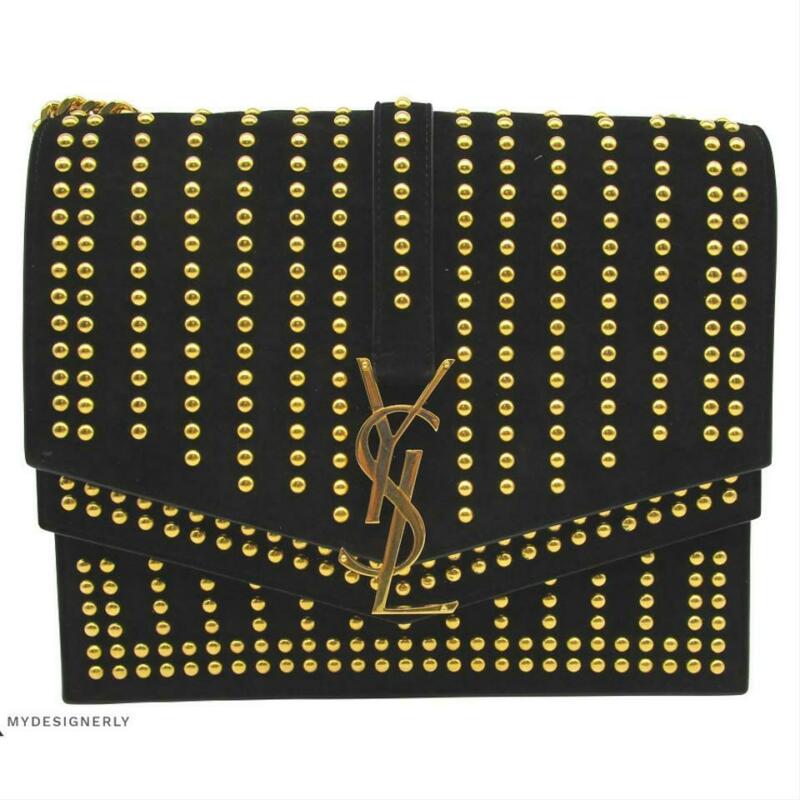 Saint Laurent Sulpice Monogram Ysl Triple-flap Black Suede Leather Cross Body