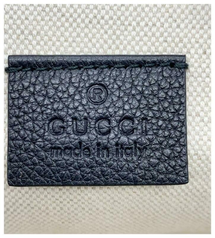 Gucci Belt Bum Retro Print Fanny Pack 80 Black Leather Messenger Bag