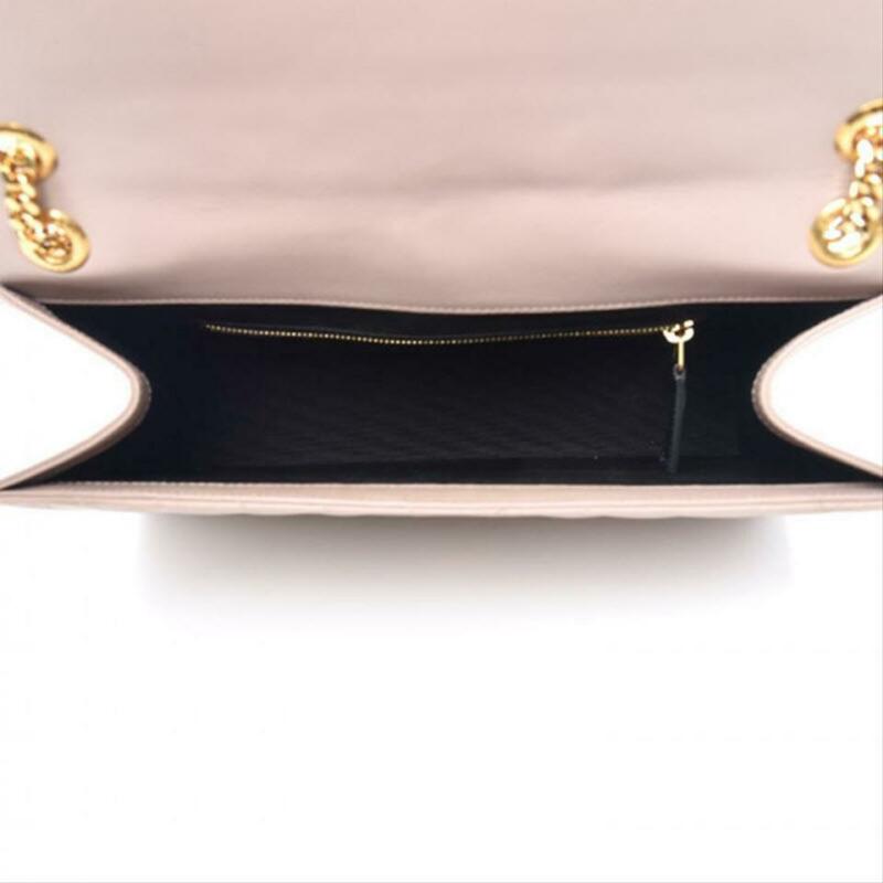 Saint Laurent Envelope Grain De Poudre Matelasse Chevron Large Monogram Satchel