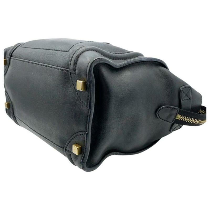 Céline Luggage Micro Black Leather Tote