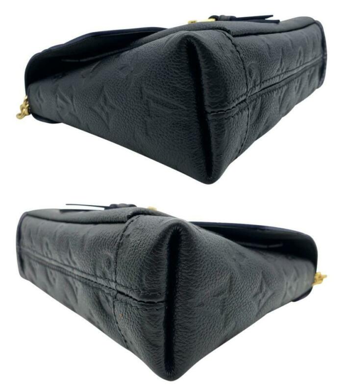 Louis Vuitton Blanche Noir Black Monogram Empreinte Leather Shoulder Bag