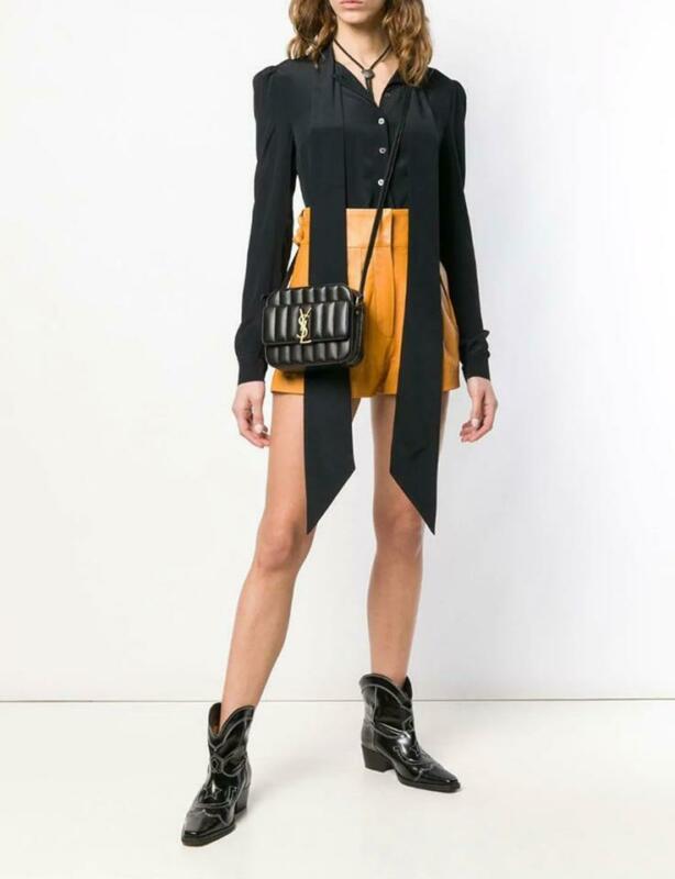 Saint Laurent Camera Vicky Black Leather Cross Body Bag