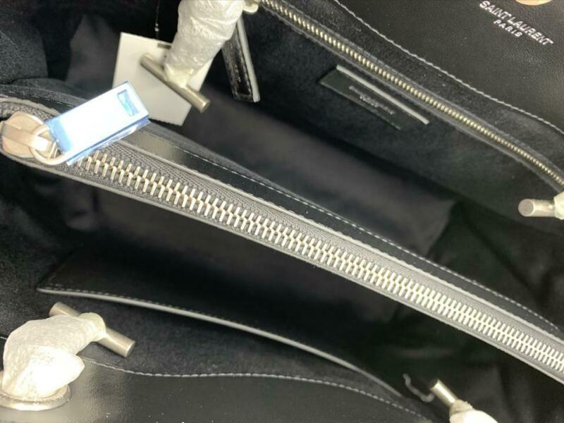 Saint Laurent Monogram Loulou Large Matelassé Shopper Black Leather Tote