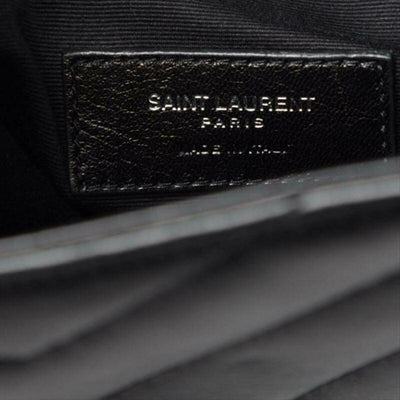 Saint Laurent Monogram Loulou Calfskin Matelasse Medium Monogram Black Leather