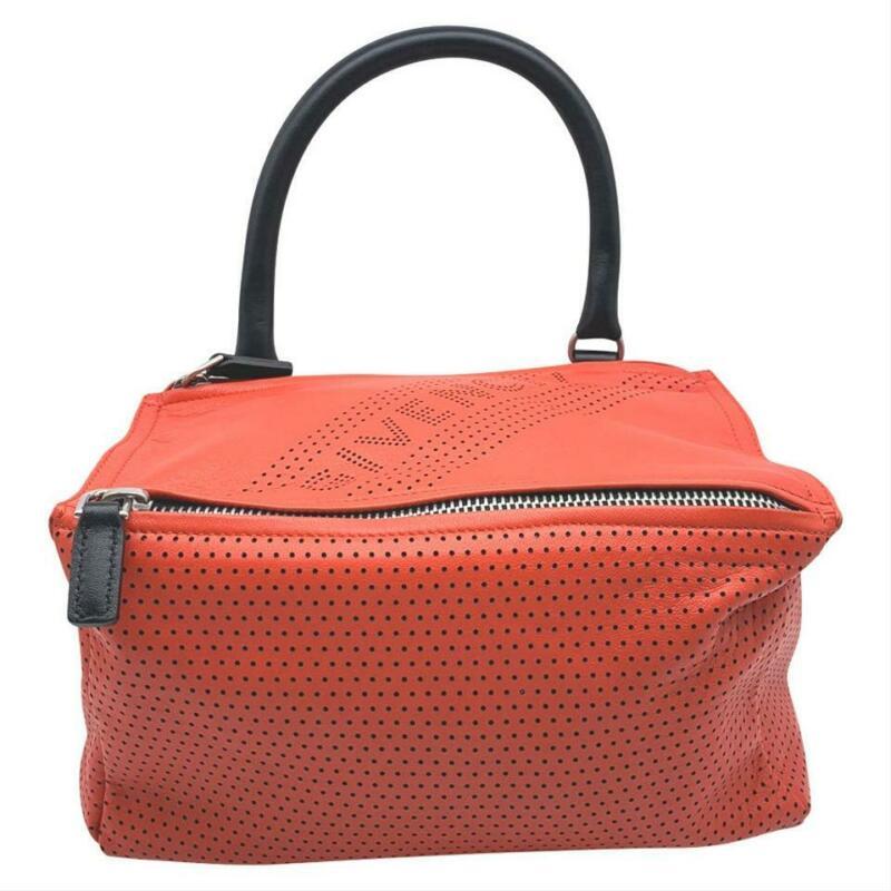 Givenchy Small Pandora Perforated Logo Red Leather Satchel