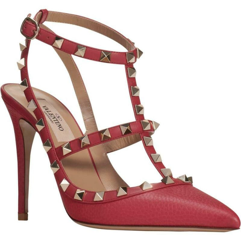 Valentino Pink Rockstud T-strap Rock Pumps