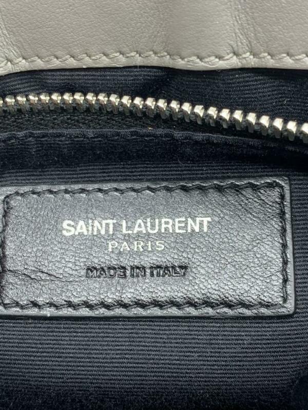 Saint Laurent Monogram Loulou Calfskin Matelasse Medium Monogram Chain Gray