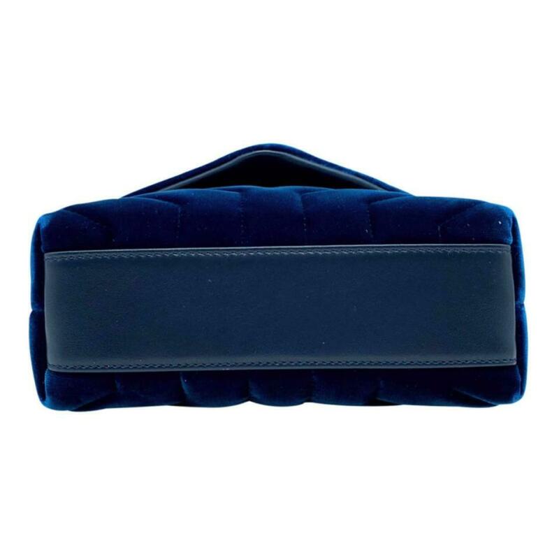 Saint Laurent Monogram Loulou Toy Navy Blue Velvet Cross Body Bag