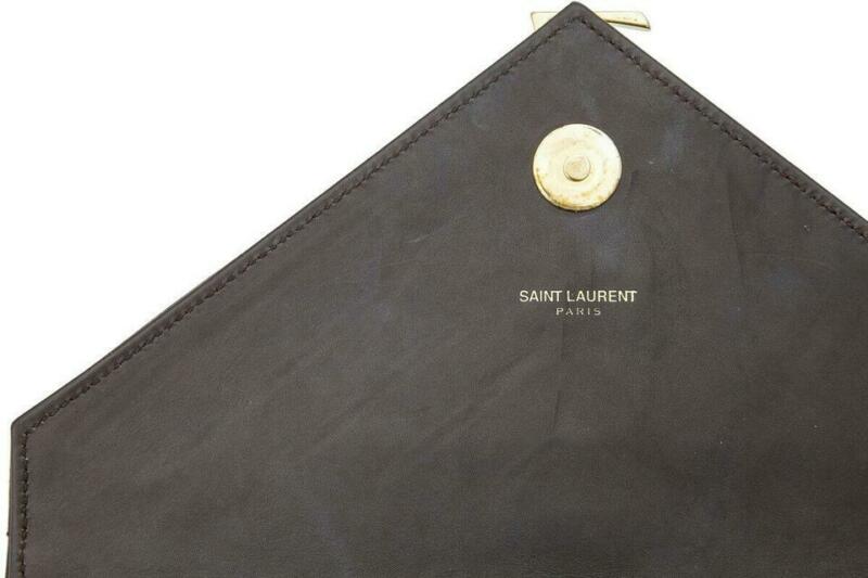 Saint Laurent Monogram Envelope Crossbody Matelasse Burgundy Leather Shoulder Bag