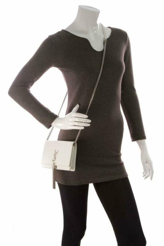 Saint Laurent Monogram Kate Chain Wallet Crocodile Calfskin Monogram Tassel