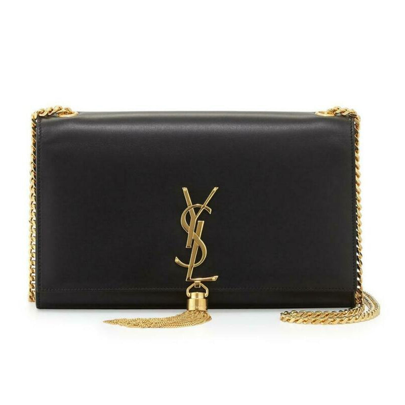 Saint Laurent Monogram Kate Clutch W Medium Smooth W/ Tassel Black Calfskin