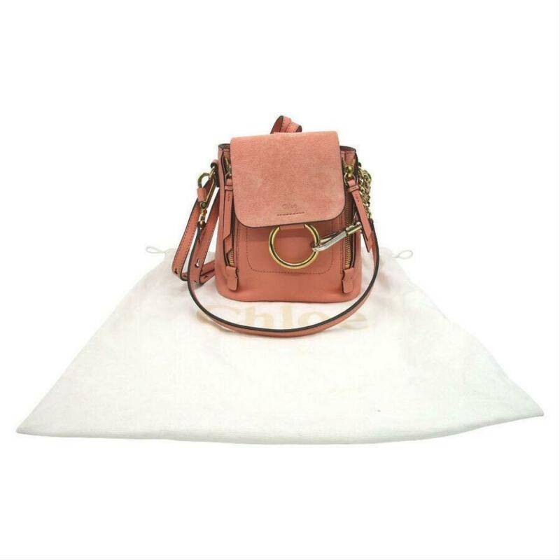 Chloé Faye New Ideal Blush Pink Suede Leather Backpack