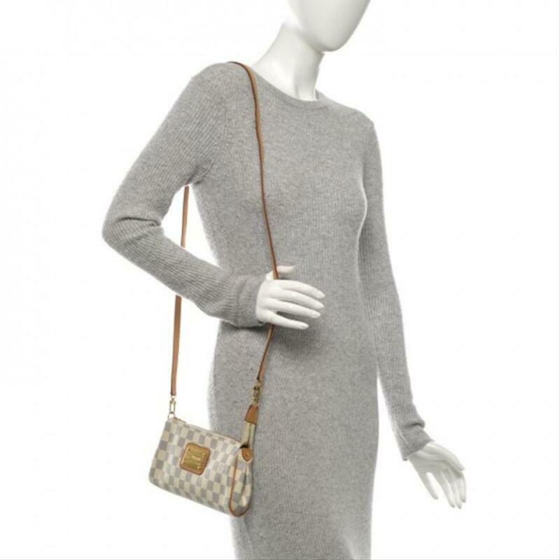 Louis Vuitton Pochette Clutch Eva White Damier Azur Canvas Shoulder Ba -  MyDesignerly