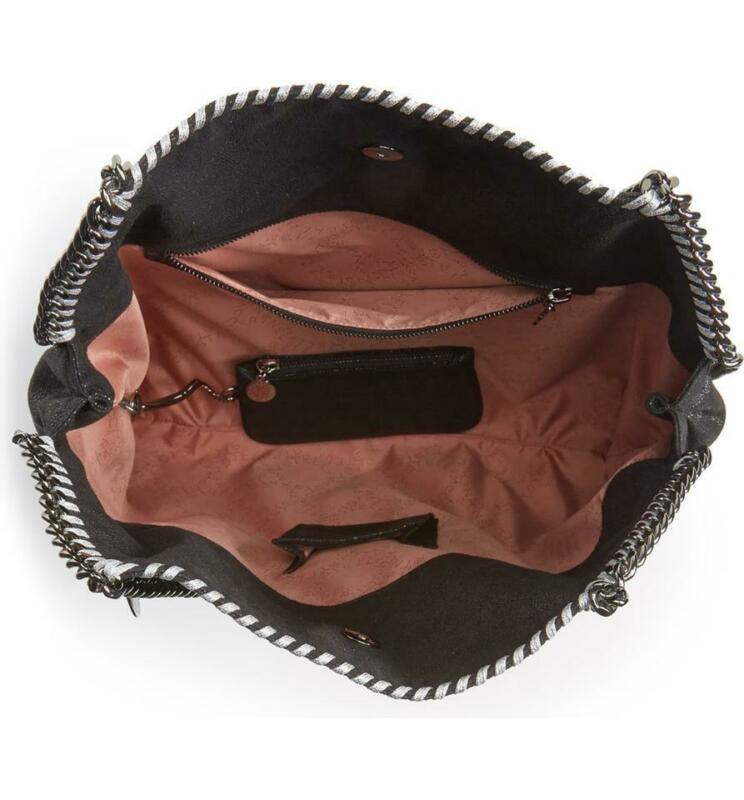 Stella McCartney Large Falabella - Shaggy Deer Black Faux Leather Tote