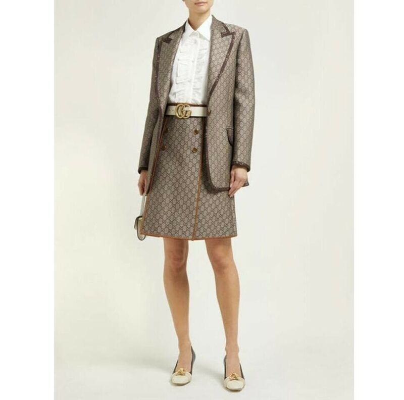 Gucci White Marmont Gg Leather 80 32 Belt