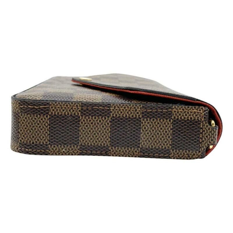 Louis Vuitton Pochette Felicie Chain Wallet with Inserts Brown Damier Ébène