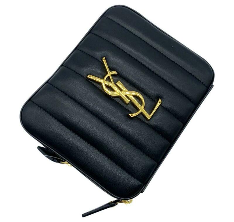 Saint Laurent Belt Vicky Quilted Black Leather Messenger Bag