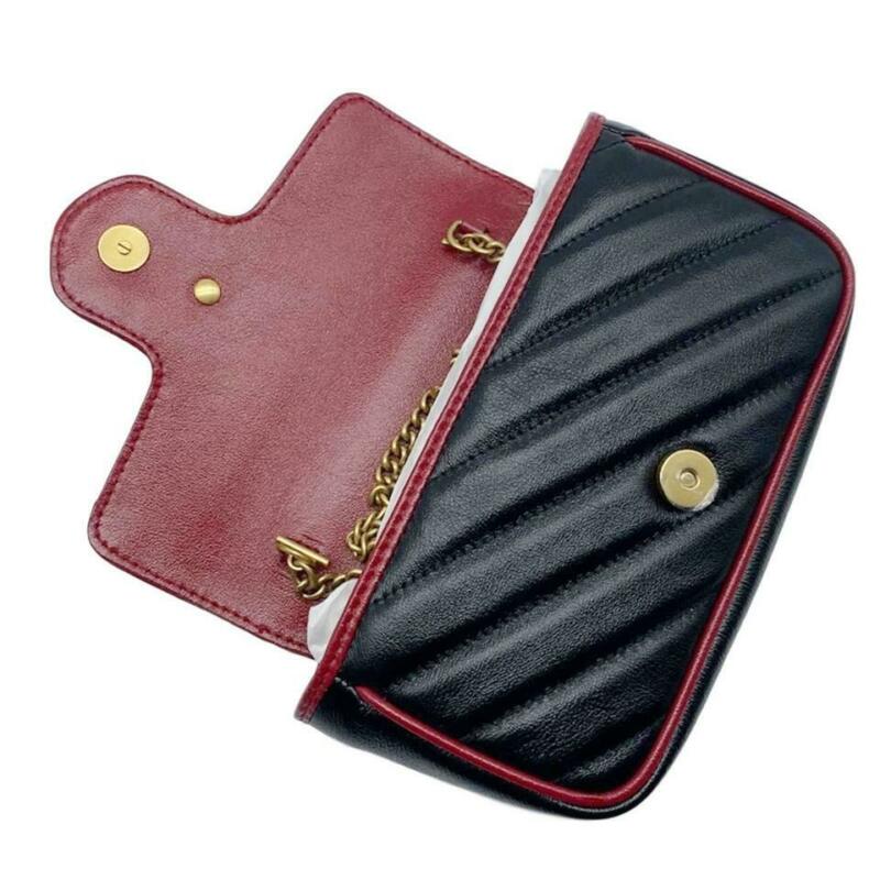 Gucci GG Shoulder Marmont Super Mini Black Leather Cross Body Bag