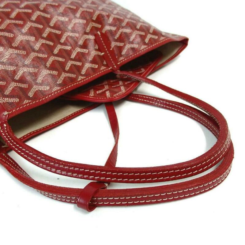 Goyard Saint Louis Pm Red Coated Canvas Tote