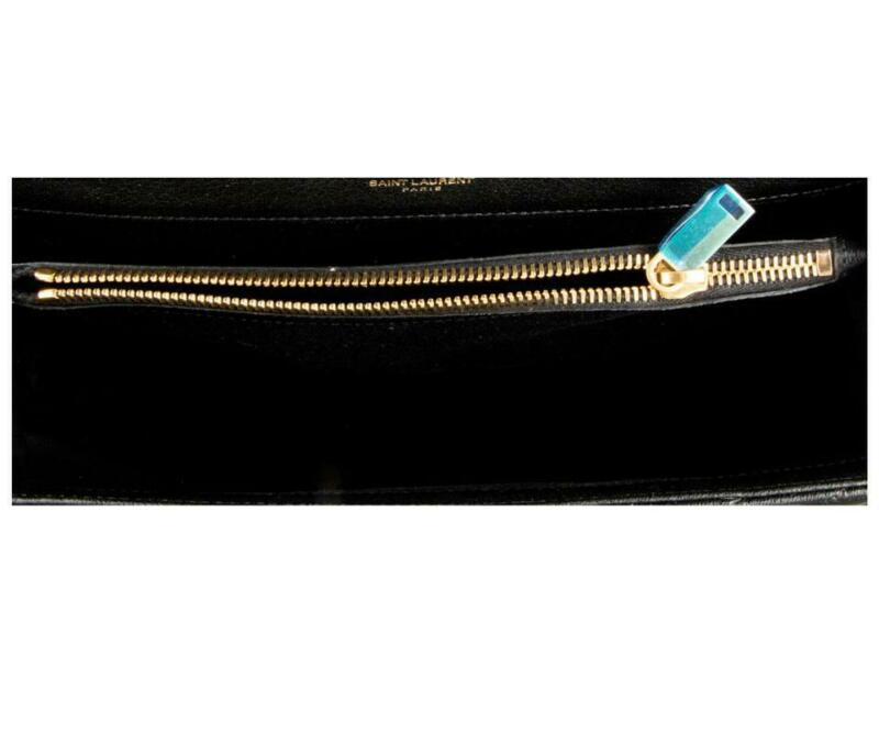 Saint Laurent Matelasse Chevron Large College Monogram Satchel Black Sheepskin