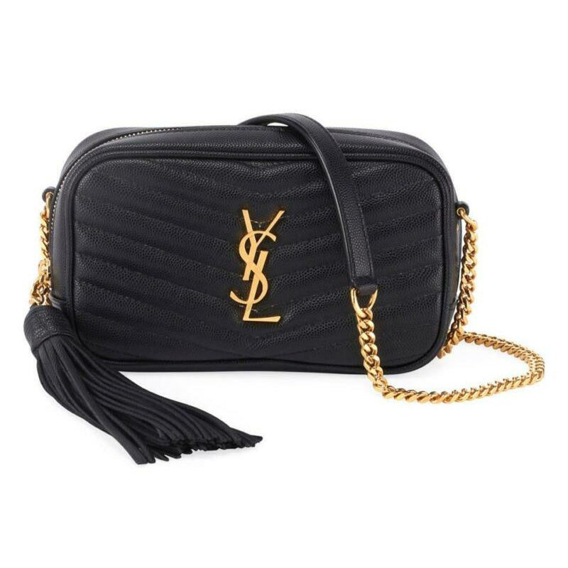 Saint Laurent Monogram Ysl Camera Black Leather Cross Body Bag