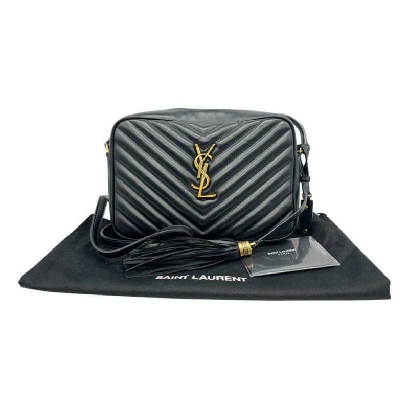 Saint Laurent Monogram Camera Medium Lou Black Calfskin Leather Cross Body Bag