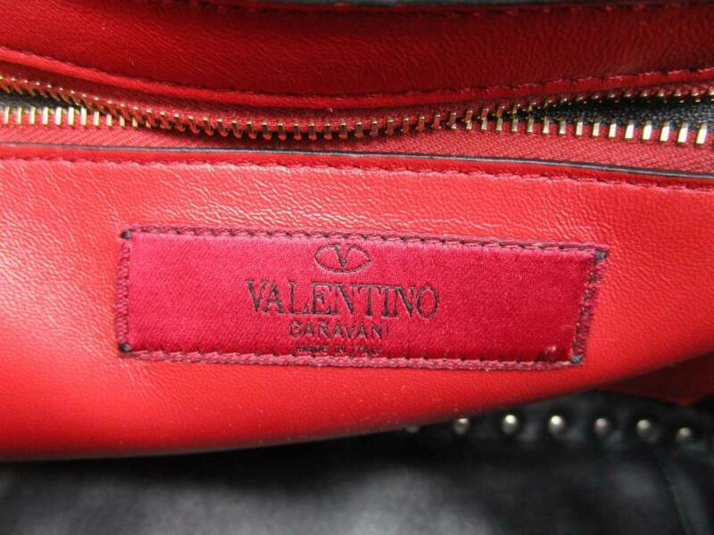 Valentino Shoulder New Garavani Rockstud Spike Large Black Velvet Cross Body Bag