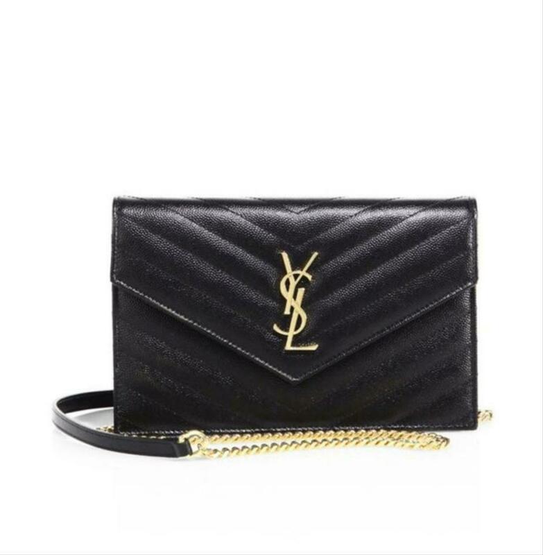 Saint Laurent Chain Wallet Small Black Leather Cross Body Bag