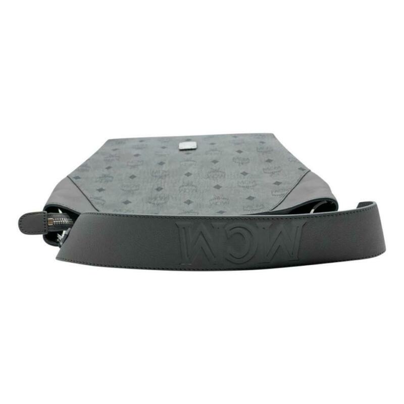 MCM Klara Medium Diamond Visetos Grey Coated Canvas Hobo Bag