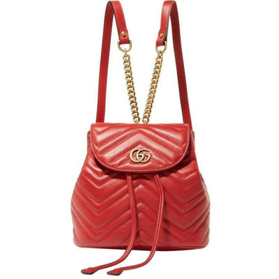 Gucci GG Shoulder Bag Marmont Mini Red Leather Backpack