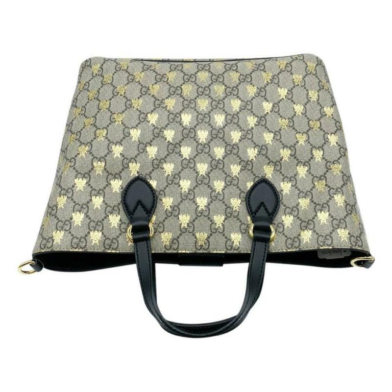Gucci Bag New Gg Supreme Bees Beige Coated Canvas Tote