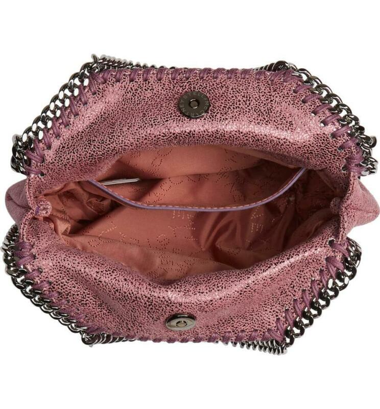 Stella McCartney Tiny Falabella Metallic Shaggy Deer Purple Faux Leather