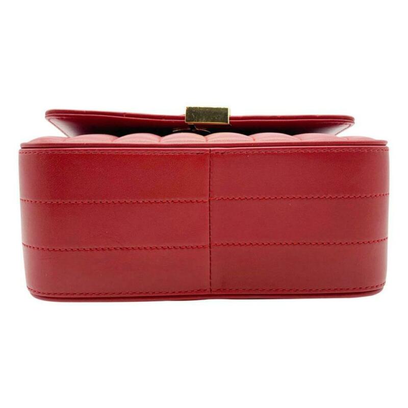 Saint Laurent Vicky Medium Monogram Matelasse Rouge Eros Red Leather Cross Body
