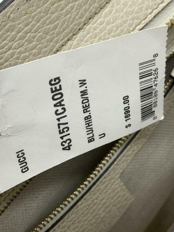 Gucci Soho Convertible Top Handle Satchel Medium Blue White and Red Leather Tote