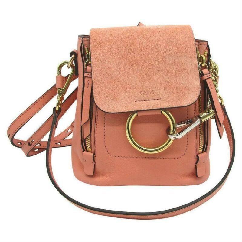 Chloé Faye New Ideal Blush Pink Suede Leather Backpack